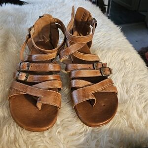 Bed Stu Miya Gladiator Sandal Cognac Leather Size 10